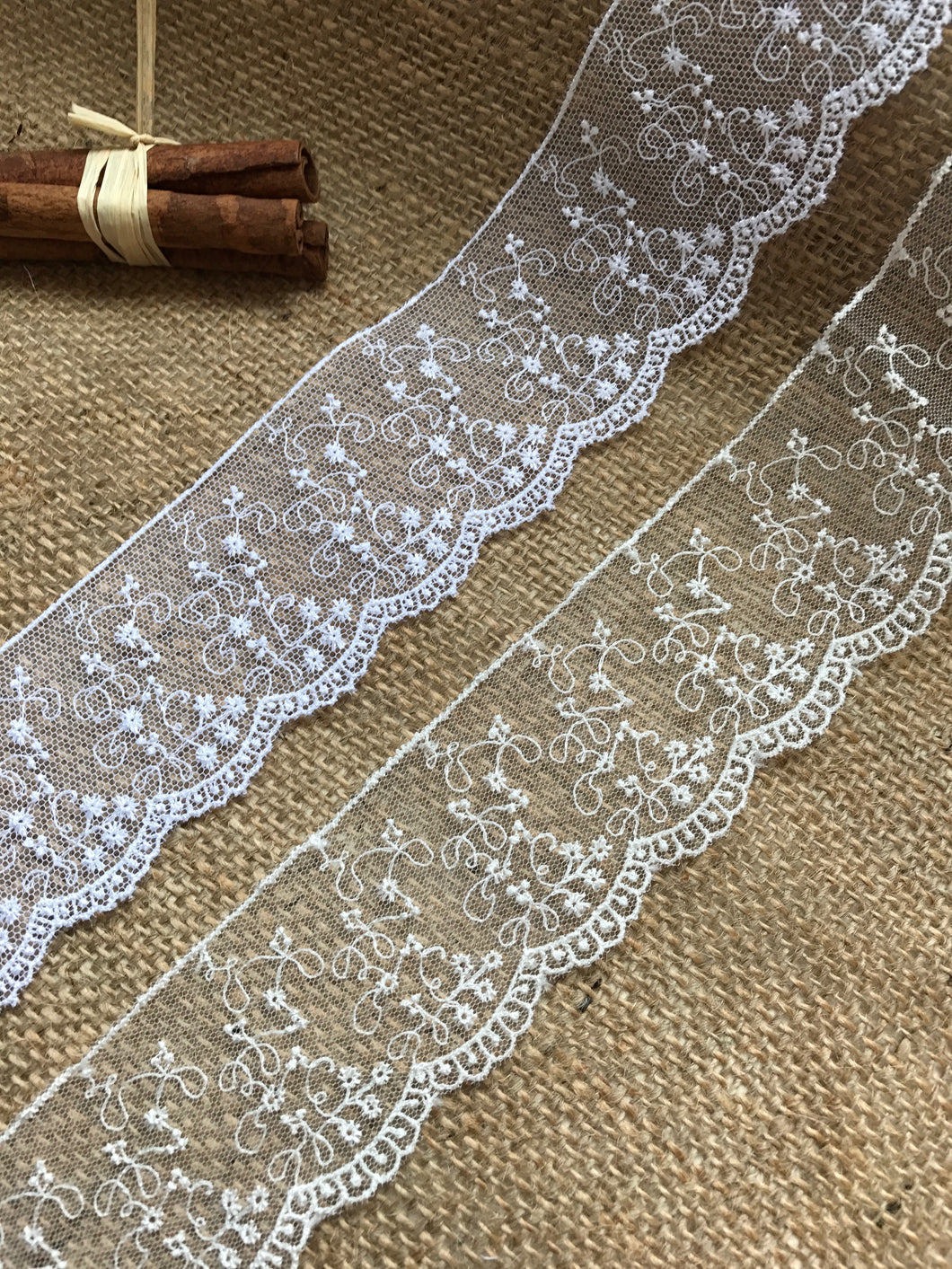 Delicate Embroidered Tulle Bridal Lace Trim 5 cm/2