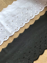 Quality Cotton White, Cream or Black  Broderie Anglaise Lace Trim 4"