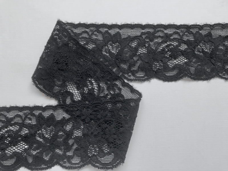 Black Lace Stretch 2.5/6 cm www.thelaceco.co/uk – The Lace Co.