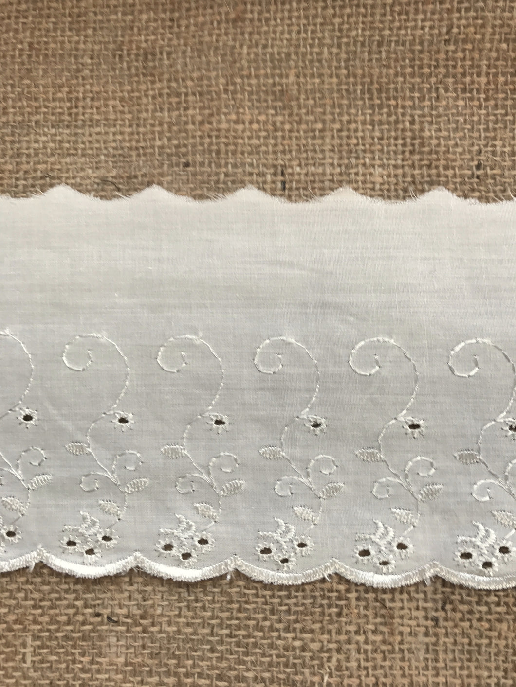 Quality Cotton White, Cream or Black  Broderie Anglaise Lace Trim 4