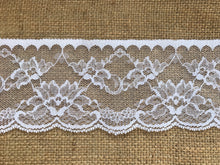 White Nottingham Lace  9 cm/ 3.5"