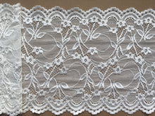 Silky Soft Ivory Small Flower Stretch Lace Trim 18 cm/7"