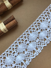 White Cotton Crochet Premium Nottingham Cluny Lace  75mm/3"
