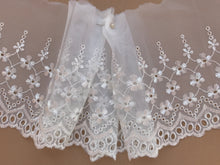 Ivory Embroidered Voile Scalloped Lace 15 cm/6"