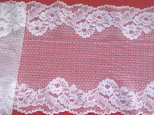 White Stretch Wide French  Lace 23cm / 9`'