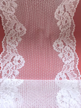 White Stretch Wide French  Lace 23cm / 9`'