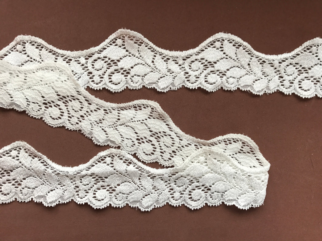 Ivory Soft Stretch French Cut-Out Lace 5 cm/2