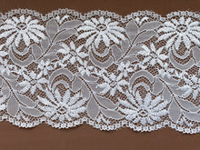 Stunning White Stretch French Leavers Lace 15 cm/6"