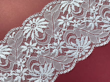 Stunning White Stretch French Leavers Lace 15 cm/6"