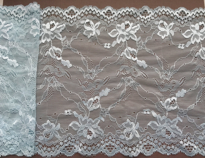 Pale Blue Stretch Wide  Lace 23 cm/ 9