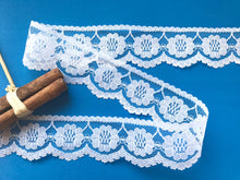 Jolie dentelle Nottingham blanche 4 cm/1,5"