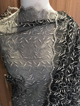 Black/Gold Embroidered Soft Tulle Fabric  112/115 cm