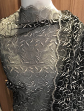 Black/Gold Embroidered Soft Tulle Fabric  112/115 cm