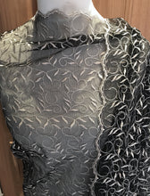 Black/Silver Embroidered Soft Tulle Fabric  112/115 cm