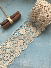 Natural Ecru Cotton Crochet Premium Nottingham Cluny Lace  7.5 cm/3"