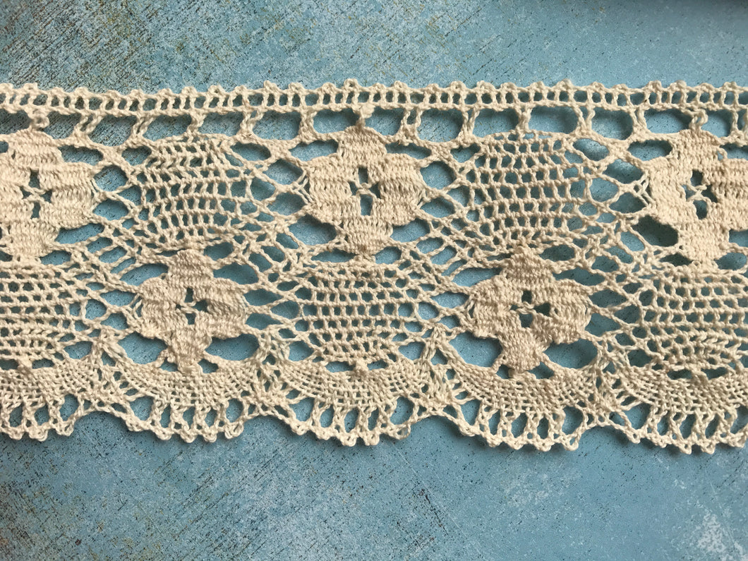 Ecru Cotton Crochet Lace Natural 75 mm/3  – The Lace Co.