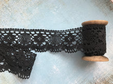 Black Cotton Crochet Premium Nottingham Cluny Lace  5 cm/2"