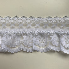 Pretty White with Silver Gathered Lace (with ribbon slot) 6.5 cm/2.5"