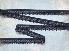 5 m Navy Blue Stretch Narrow Lace 2 cm/3/4"