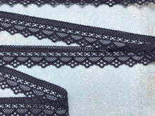 Navy Blue Stretch Narrow Lace 2 cm/3/4"