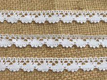 White Cotton Narrow  Lace Trim  0.5"/1.3 cm