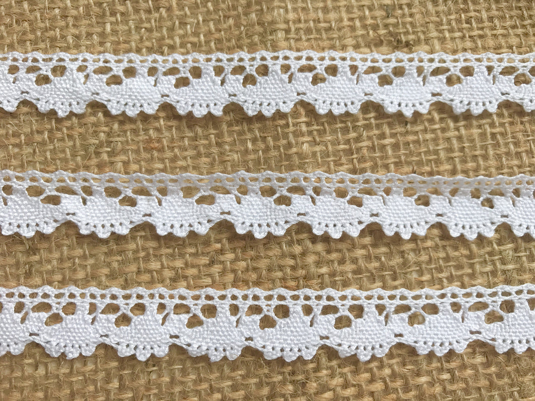 White Cotton Lace `trim 0.5/1.3 cm -  – The