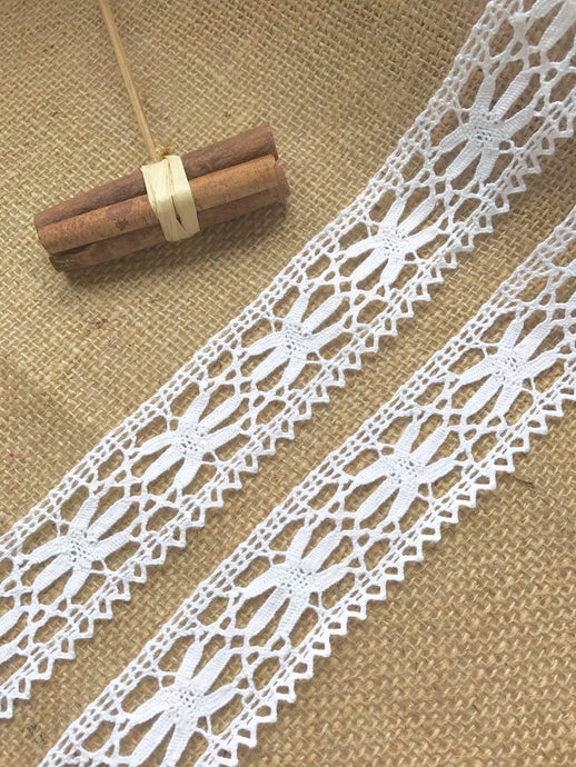 White Cotton Open Lace  1.5