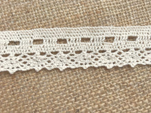 Natural Ecru Premium Nottingham Cotton Ribbon Slot  Lace  1.25"/3 cm