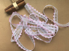 *NEW* Single Edge White/Pink Eyelet Knitting in Lace 18 mm