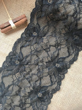 Black Stretch French Lace Trim 17/7" cm