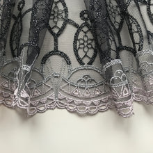 Grey, Black, Champagne, Gold Metallic Embroidered Tulle Lace 24 cm/9.5"
