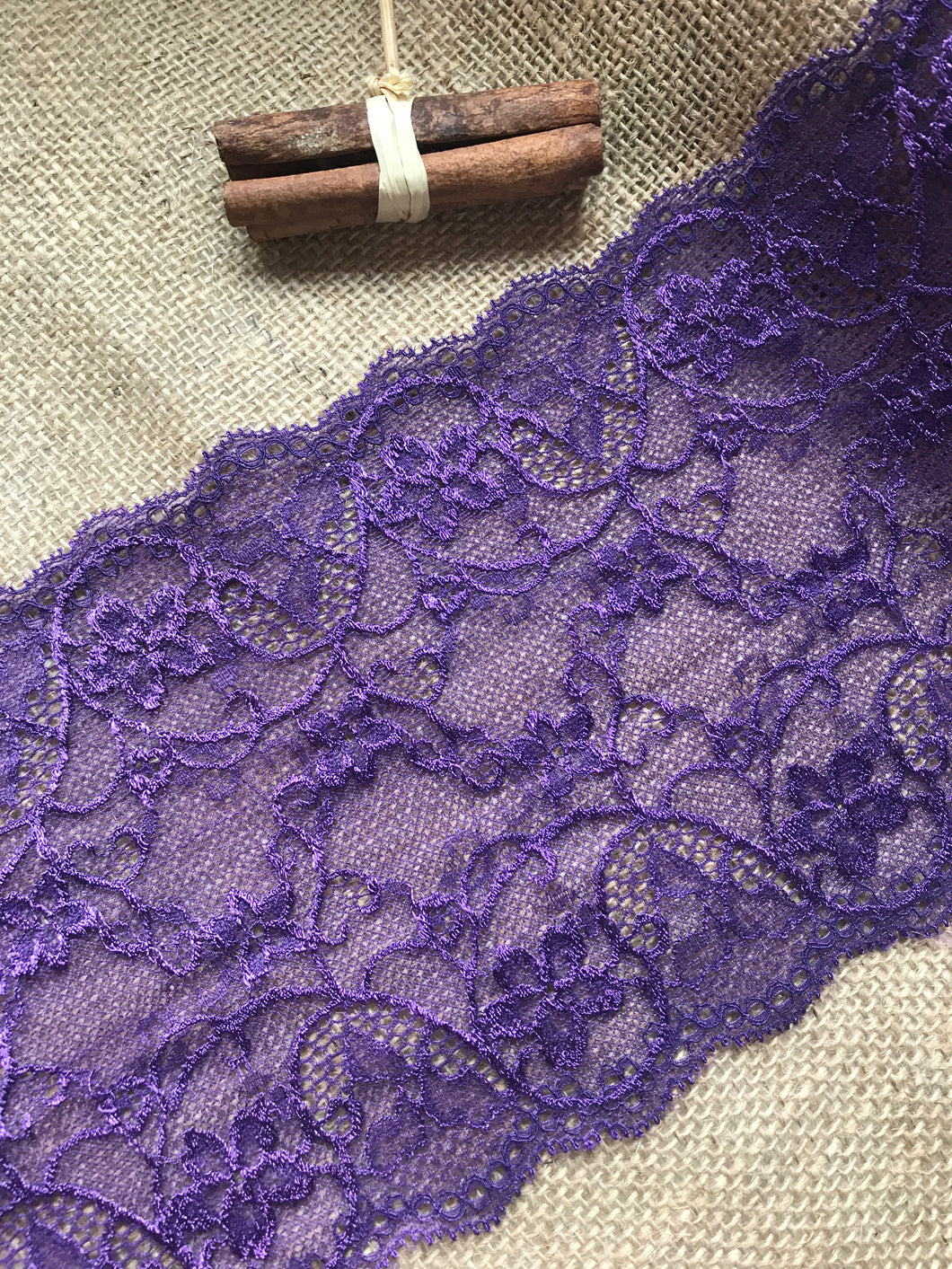 Beautiful Soft Stretch Purple Lace 17cm/6.75
