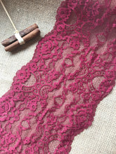 Burgundy Wine Soft Stretch Lace 17 cm/6.75"