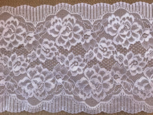 White Soft Wide Floral Stretch Scalloped Lace Trim 17 cm/7"