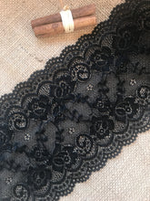 Premium Black Soft Stretch French Lace   15.5 cm/6"