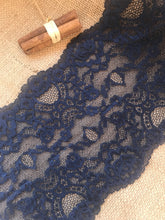 Navy Blue Soft Stretch Lace 17 cm/6.75"