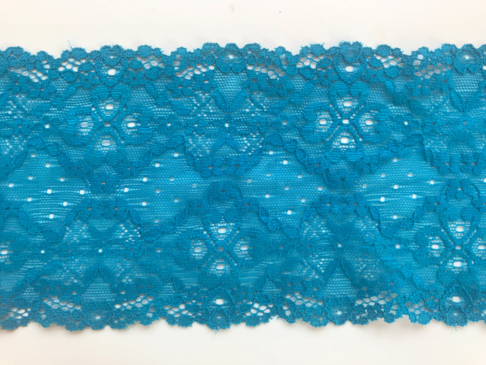 Teal Turquoise Soft Stretch Dainty Lace  4.5