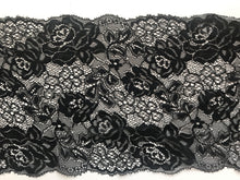 Beautiful Black Delicate French Rose Lace 17cm/6.75"