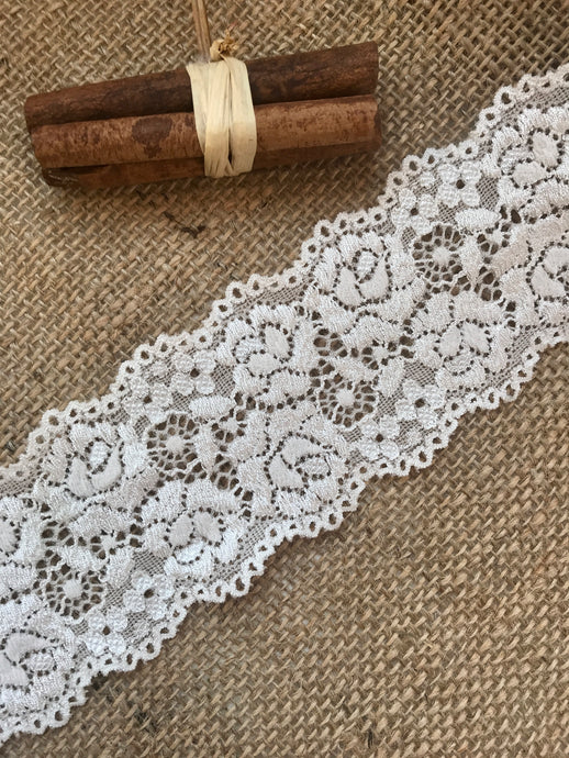 Premium Cream Soft Stretch  French Lace 2.5