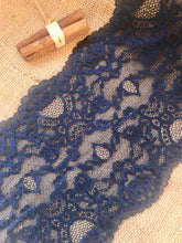 Navy Blue Soft Stretch Lace 17 cm/6.75"