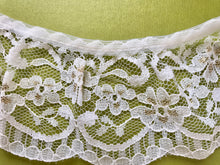 Quality Nottingham Frilled/Gathered Lace. Ivory/Gold 6.5 cm/2.5"