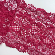 Bright Pink Two Tone Soft Wide Stretch Lace Trim 18 cm/7"