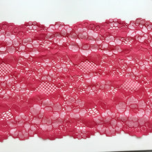 Bright Pink Two Tone Soft Wide Stretch Lace Trim 18 cm/7"