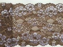 Taupe Mocha Coffee Two Tone Soft Wide Stretch Lace Trim 18 cm/7"