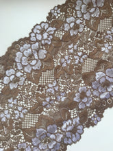 Taupe Mocha Coffee Two Tone Soft Wide Stretch Lace Trim 18 cm/7"