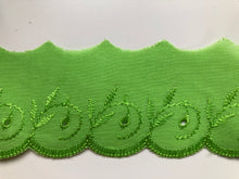 Bright Green Cotton  Broderie Anglaise Lace 5 cm/2"
