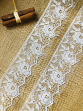 Pale Ivory Delicate Gossamer Lace with Eyelash Edges  2.5"/6 cm