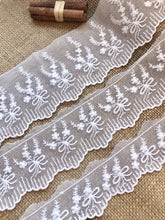 Vintage French Cotton Tulle Lace Trim  White or Ivory Lace 4 cm/1.6"