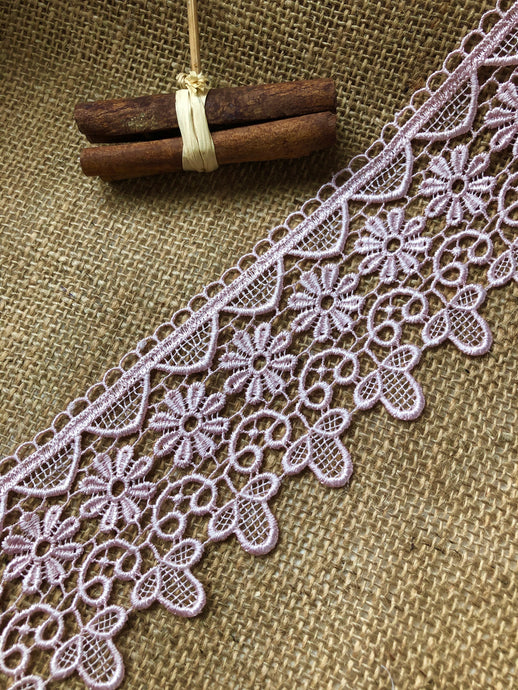 Beautiful Dusky Pink Guipure Venise Lace Trim 8 cm/3