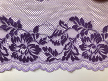 Quality Lilac Two-Tone Wide Soft Stretch Lace   24 cm/9.5"